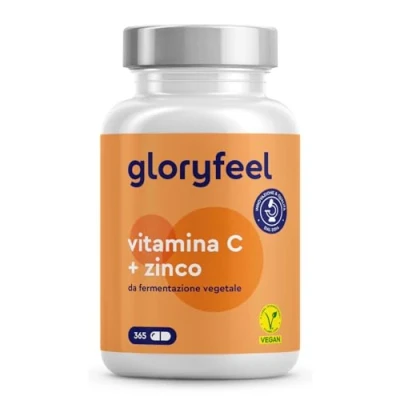 Immagine di Vitamina C, 365 Capsule Vegan (Scorta 1 anno), con Zinco, Qualità Premium, C 500mg + 10mg Integratore Tamponata Ascorbato di Calcio, per Difese Immunitarie, 100% vegan,