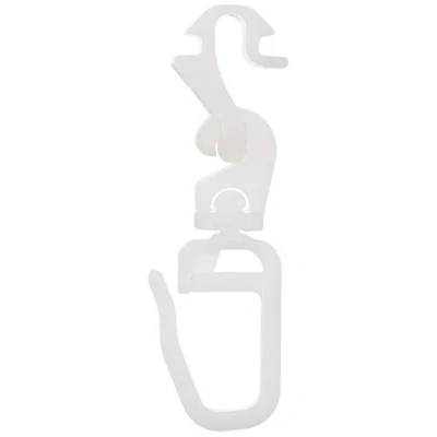 Immagine di GARDINIA Gancio pieghevole Click in+out, per binari e bastoni tende con canale di scorrimento 6 mm, 20 pezzi, Plastica, Bianco