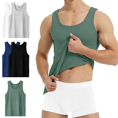 Immagine di YouShow Pacco da 5 Multicolored Canottiera Uomo Cotone Estive Canotta Palestra Running 4XL