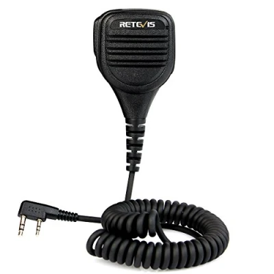 Immagine di Retevis 2 Pin Altoparlante Microfono Compatibile con Walkie Talkie RT24 RT27 RT21 RT3S RT5 RT5R RT81 Baofeng UV 5R BF 888S 88E Kenwood TYT Wouxun Ricetrasmettitore(1 Pezzo)