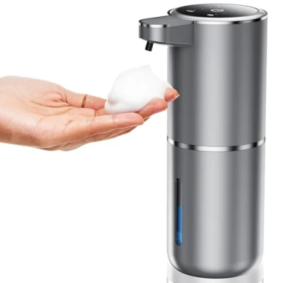 Immagine di Fantictas Dispenser Sapone Automatico, 380 ml Bagno con Sensore A Infrarossi, Dosatore Schiuma da Parete 4 Livelli Regolabili, USB Rechargeable, per Cucina, Bagno, Hotel