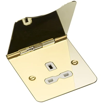 Immagine di Knightsbridge FP7UPBW Presa da Pavimento 13 A 1 G Non commutata, Ottone Lucido