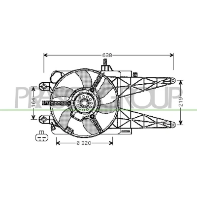 Immagine di PRASCO FT133F001 Ventola Radiatore 320 12 200 FIAT: Punto II Hatchback