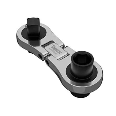 Immagine di SabreCut 1 x MRSC08 Dual Drive Flex Il più piccolo mini micro cricchetto da 6,3 mm ESAGONALE 1/4&quot; con attacco quadrato in acciaio inossidabile a 72 denti Chiave mano minuscola