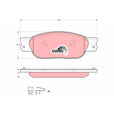Immagine di TRW COTEC GDB1510 Kit pastiglie freno Non predisposto per contatto segnalazione usura con accessori JAGUAR: S Type, XJ Sedan