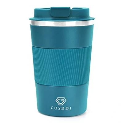 Immagine di CS COSDDI Tazza Termica, da Viaggio, Beuta vuoto in acciaio inossidabile, con coperchio a prova di perdite Adatta Caffe Te e Altre Bevande