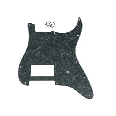 Immagine di Kaish Battipenna a 11 fori, ST Strat, un humbucker, per chitarra Fender Delonge, Perla nera