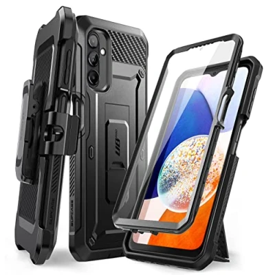 Immagine di SUPCASE Cover per Samsung Galaxy A14 5G 2023, Custodia Robusta a Doppio Strato con Cavalletto e Protezione Schermo Integrata (Nero)