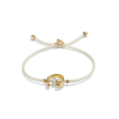 Immagine di UNO de 50 Bracciale in filo crema con perla shell fornitura placcata argento Sterling., Mediano, Argento, Non è una pietra preziosa