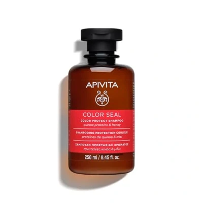 Immagine di Apivita Color Protecting Shampoo per capelli colorati/con mèches, senza solfati esaltare e mantenere la vivacità del colore, con girasole, miele rosmarino, 8,45 fl oz