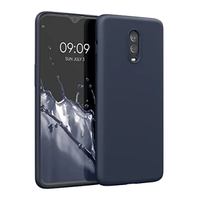 Immagine di kwmobile Custodia Compatibile con OnePlus 6T Cover Back Case per Smartphone in Silicone TPU Protezione Gommata blu scuro matt