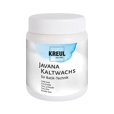 Immagine di Kreul 95156 Cera a freddo Javana per la tecnica batik, barattolo 250 ml, disegni su tessuti di seta e cotone