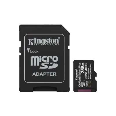 Immagine di Kingston Canvas Select Plus Scheda di memoria microSD 256GB microSDXC Gen3 150MB/s A1 Adattatore SD incluso SDCS3/256GB