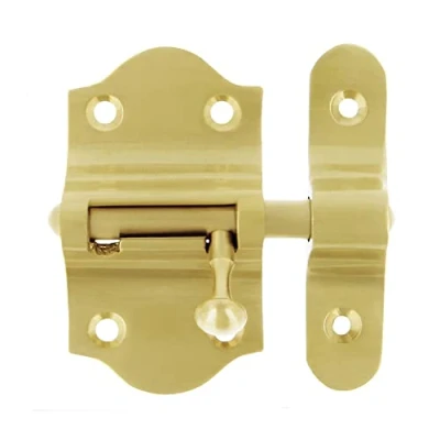 Immagine di Amig chiusura per porte Mod.720 40 x 70 mm Chiavistello di sicurezza orizzontale Ottone con finitura dorata opaco Include triscia fondi