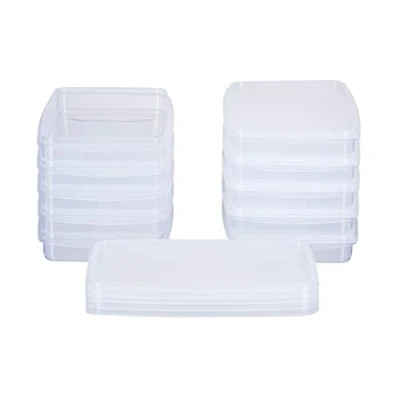 Immagine di MiraHome Contenitore per Alimenti congelatore impilabile 23x14x3,2 cm qualità austriaca (Trasparente, 0,5l Rettangolare (10 Pz))