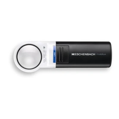 Immagine di Eschenbach Lente d&#039;ingrandimento portatile con illuminazione a LED mobile uxLED, ingrandimento 10x, dimensioni lenti: (Ø) 35 mm