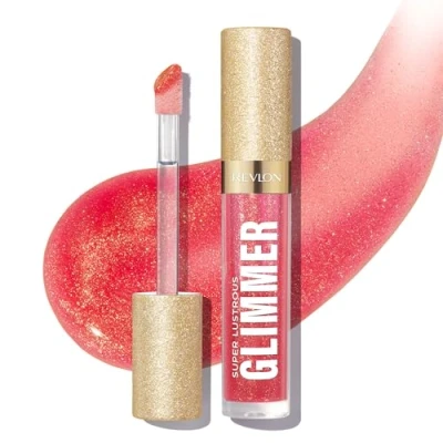 Immagine di Revlon Super Lustrous Glimmer Gloss, Glitterato Idratante e Rimpolpante, Finish Ultra Lucido Brillante, Formula a Base di Piante, 007 Haute Honey, 3.8ml