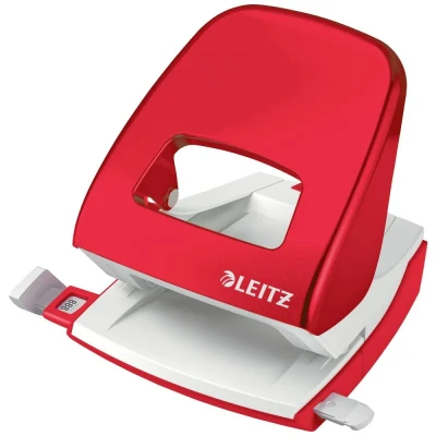 Immagine di Leitz 50081026 Perforatore da ufficio Bianco rosso Formato di regolazione max.: DIN A4 30 Fogli (80 g/m²)