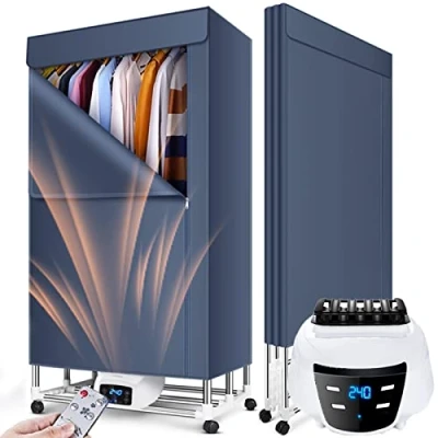 Immagine di FUSKANG Stendino Asciugabiancheria Elettrico, 2000W Asciuga Biancheria da Interno Elettrico,asciugatrice Portatile,560L dei Vestiti Asciugatrice Elettrica Pieghevole