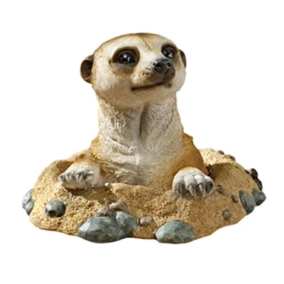 Immagine di Design Toscano QL57081 Statue Suricato del Kalahari: Fuori Dalla Tana, Multicolore, 21.5x25.5x16.5 cm