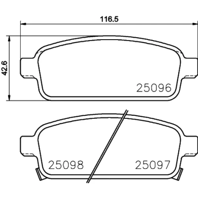 Immagine di HELLA 8DB 355 015 221 Kit pastiglie freno con segnalatore acustico usura accessori OPEL: Astra J Sports Tourer, Mokka / X, Hatchback