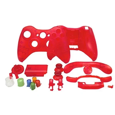 Immagine di OSTENT Kit shell e pulsanti di ricambio compatibile per controller wireless Microsoft Xbox 360 colore rosso