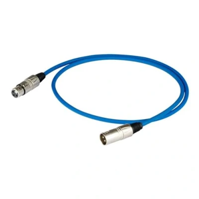 Immagine di PROEL BULK250LU3BL Cavo audio professionale bilanciato connettori Cannon XLR 3P Maschio a Femmina 3mt, guaina Blu