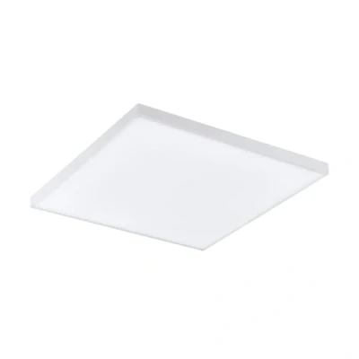 Immagine di EGLO Led plafoniera Turcona CCT, a luce singola con telecomando, colori regolabili, dimmerabile, pannello in metallo e plastica bianca, L x 43,7 cm