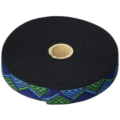 Immagine di Prym &quot;, Colore: Blu Navy, Verde &amp; Triangolare con Motivo Colour Elastico, Poliestere, Multicolore, 25 mm/1 7 m