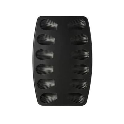 Immagine di Zenker Teglia da forno per 12 madeleine, materiale Teflon Classic acciaio inossidabile, resistente ad alte temperature fino a 230 C, dimensioni 39 x 26 cm