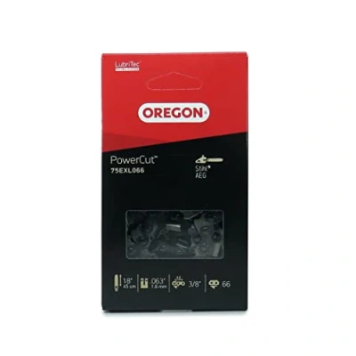 Immagine di Oregon PowerCut 75EXL Catena per Motosega con Passo da .325&quot;, Calibro .063&quot; (1,6 mm) Taglienti Full Chisel, Barra 45 cm (18&quot;) e 66 Maglie, Compatibile AEG Stihl