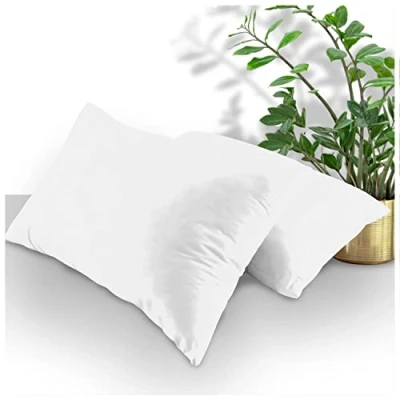 Immagine di GC GAVENO CAVAILIA Diamond Lenzuolo con Angoli in Policotone, Facile da Pulire, Tinta Unita o federe per casalinga, Confezione, Bianco, 2 X Pillow Case