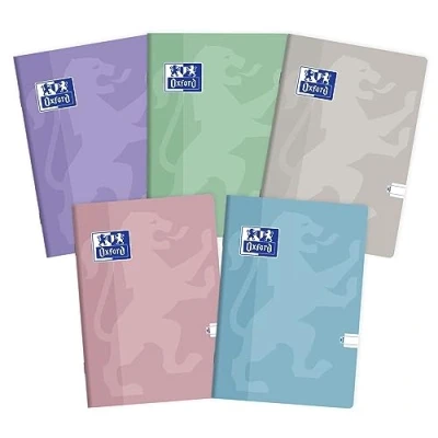 Immagine di Oxford Touch Pastel Taccuino A5, 60 fogli, a righe, confezione da 5 pezzi, colori assortiti