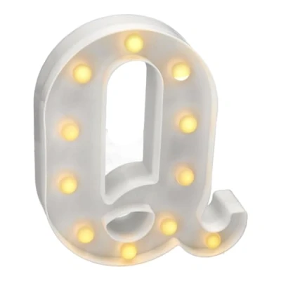 Immagine di JANDEI Lettere LED, Numeri Luminosi, Figura a Cuore, 22cm, con Luce Calda per Decorazione e Atmosfera, Luci Notturne Scrivania, Compleanni, Matrimoni, Vetrine. Funzionano batterie AA (Q)