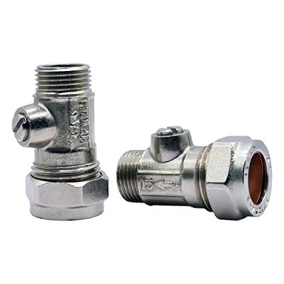 Immagine di Pipestation® Bolofix 15 mmx3/8&quot; Confezione da 2,Valvola di isolamento maschio in ferro piatto mm per connettore rubinetto,Iso isolatore valvole,Valvola isolante collegamento flessibile