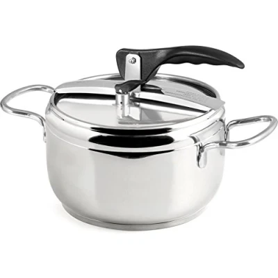 Immagine di INOXPRAN Pentola a Pressione, Acciaio Inox, Capienza 3,5 L, Triplo Fonto Adatto Tutti i Piani di Cottura compreso l&#039;Induzione, Cucina Rapida e Risparmio d&#039;Energia, Lavabile in Lavastoviglie