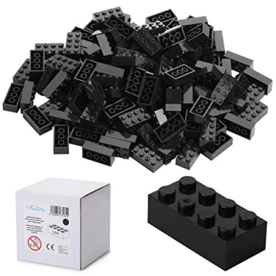 Immagine di 120 Mattoni da Costruzione 4x2, Compatibile con Tutti Gli Altri produttori, Disponibile in Molti Colori Bianco