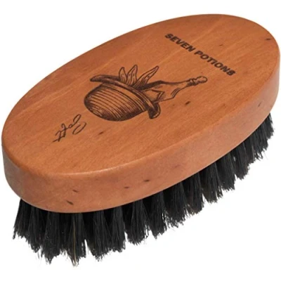 Immagine di Seven Potions Spazzola da barba uomo con Setole di cinghiale Realizzata in legno pero morbidi peli a taglio secondario morbide per domare e ammorbidire i del