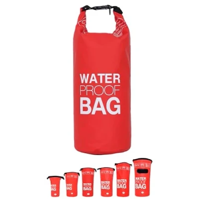 Immagine di DonDon Dry Bag Borsa Impermeabile da 2l, 5l, 10l, 15l, 20l, 30l con Tracolla Rosso 20 Litri