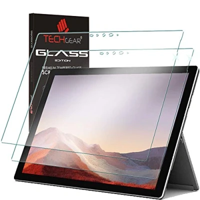 Immagine di TECHGEAR [2 Pezzi Vetro Temperato Compatibile con Microsoft Surface PRO 7 / Plus Pellicola Protecttiva in [Durezza 9H] [Resistente ai Graffi] [Ultra Chiaro]