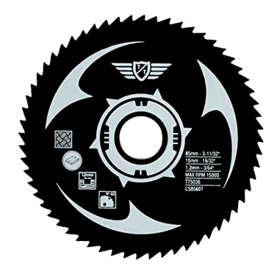 Immagine di 1 x TopsTools CS8560T 85mm 60T 15mm Bore HSS lame per sega compatibili con Worx, Bosch, Makita, Ryobi, Rockwell e molti altri