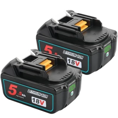 Immagine di 2 batterie sostitutive BL1850B 18 V 5,5 Ah per batteria Makita agli ioni di litio compatibile con BL1830 BL1840 BL1840B BL1850 BL1860 BL1860B 194204 5 LXT 400 indicatore LED