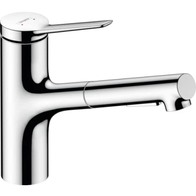 Immagine di hansgrohe Zesis M33 Rubinetto da Cucina con Doccetta Estraibile in Metallo (2 Getti), Miscelatore Altezza Bocca 150 Mm, Monocomando Girevole, Cromo