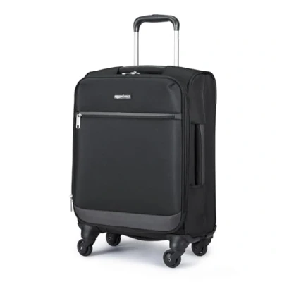 Immagine di Amazon Basics Trolley espandibile, 53 cm (4 ruote incluse), 32 litri, fino al 25% di capacità aggiuntiva, Nero