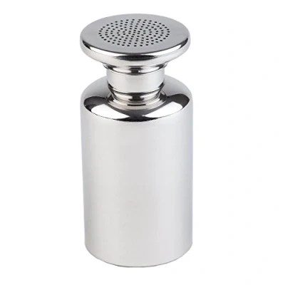 Immagine di APS saliera, dispenser di sale, contenitore sale per patatine fritte con tappo a vite, shaker in acciaio inossidabile 8 x cm, altezza 17 lucido