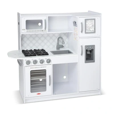 Immagine di Melissa &amp; Doug Cucina Giocattolo dello Chef in Legno(Bianco) per Giochi di finzione con Distributore Cubetti di, Set da Gioco e Bambini, Bambini dai 3 Anni su