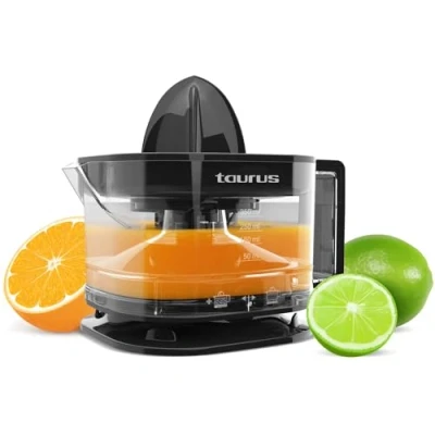 Immagine di Taurus TC 350, spremiagrumi elettrico, 350 ml di succo, caraffa trasparente graduata, doppio senso rotazione, design compatto, adatto per lavastoviglie. Colore nero