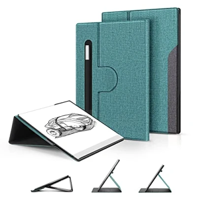 Immagine di OLAIKE Custodia per Remarkable 2 10.3&quot; 2020, Cover Case in Tessuto Premio con Supporto Girevole a 360 Gradi e Tasca Stilo, Nero Modelli Esclusivi Forniti