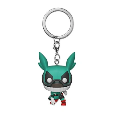 Immagine di Funko Pop! KEYCHAIN: My Hero Academia (MHA), Deku, With Helmet, And 2, Portachiavi, Mini Figura in Vinile da Collezione Novità Riempitivi per Calze, Idea Regalo