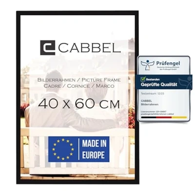 Immagine di CABBEL cornice 40x60 cm, Nero, robusta in legno MDF, vetro Plexi infrangibile, da appendere, ideale